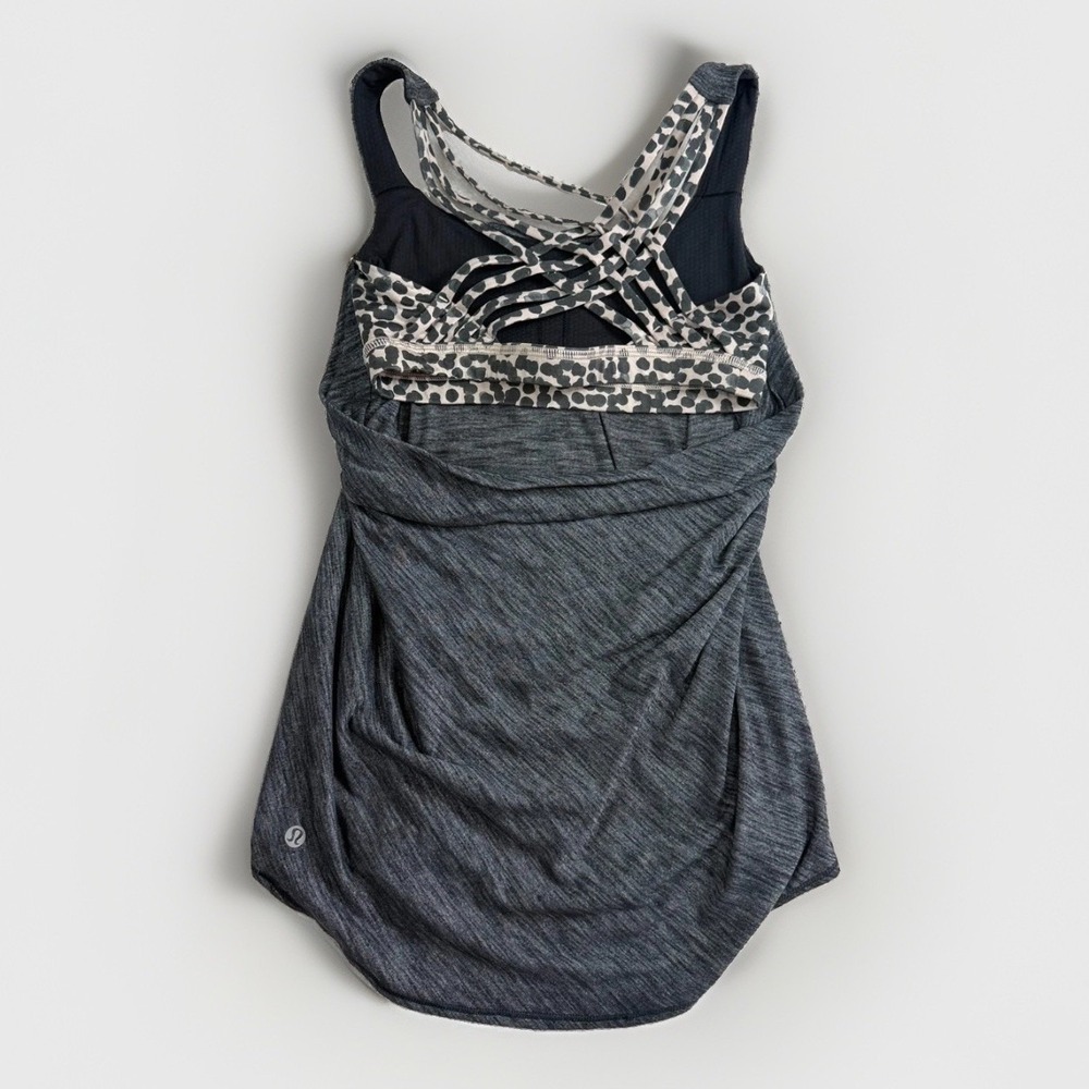 Lululemon No Limit Tank Top Heathered Charcoal Gray T-Shirt Womens Size 2
